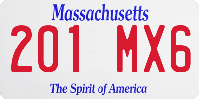 MA license plate 201MX6
