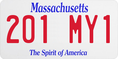 MA license plate 201MY1