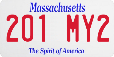 MA license plate 201MY2