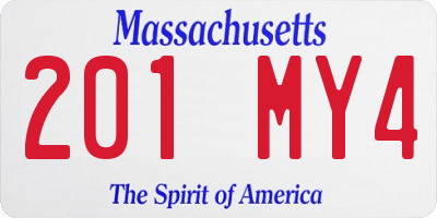 MA license plate 201MY4