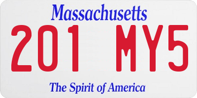 MA license plate 201MY5