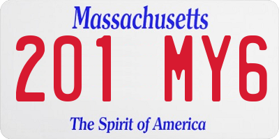 MA license plate 201MY6