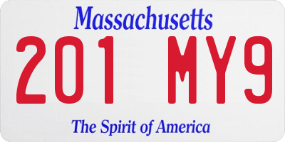 MA license plate 201MY9