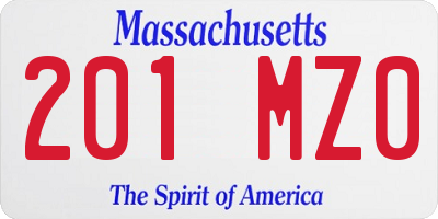 MA license plate 201MZ0