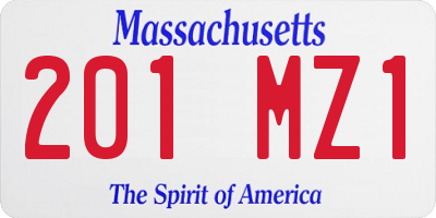 MA license plate 201MZ1