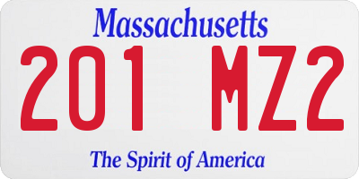 MA license plate 201MZ2