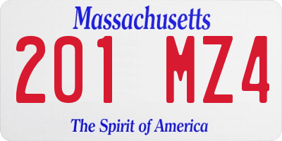 MA license plate 201MZ4