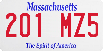 MA license plate 201MZ5