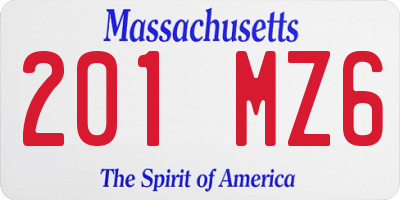 MA license plate 201MZ6