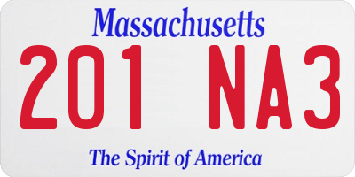MA license plate 201NA3