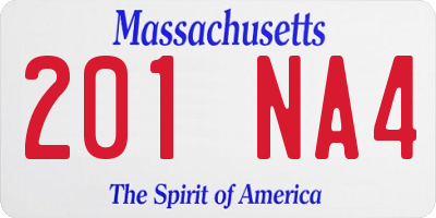 MA license plate 201NA4