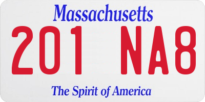 MA license plate 201NA8