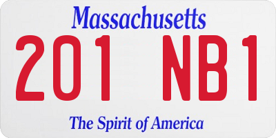 MA license plate 201NB1