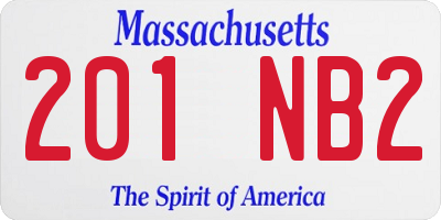 MA license plate 201NB2