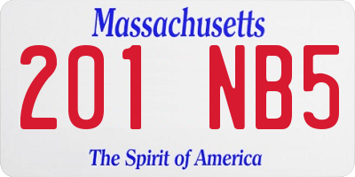 MA license plate 201NB5
