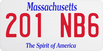 MA license plate 201NB6