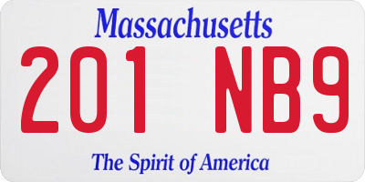 MA license plate 201NB9