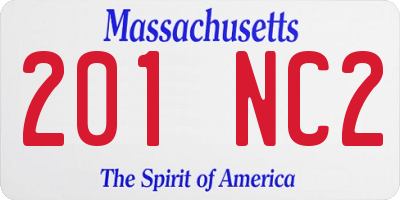MA license plate 201NC2