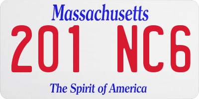 MA license plate 201NC6