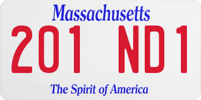 MA license plate 201ND1