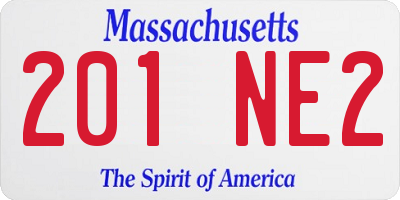 MA license plate 201NE2