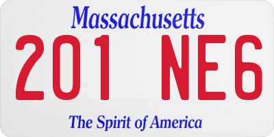 MA license plate 201NE6