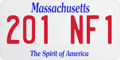 MA license plate 201NF1