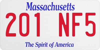 MA license plate 201NF5