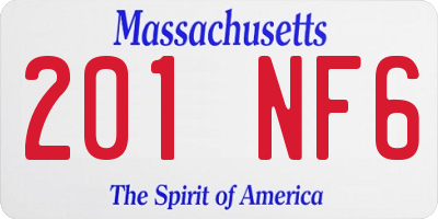 MA license plate 201NF6
