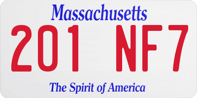 MA license plate 201NF7