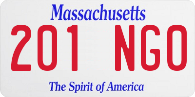 MA license plate 201NG0