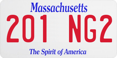 MA license plate 201NG2