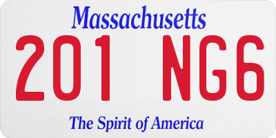 MA license plate 201NG6