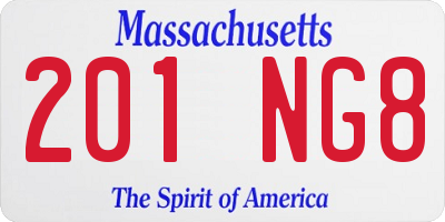 MA license plate 201NG8
