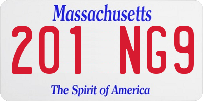 MA license plate 201NG9