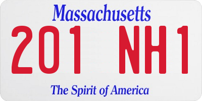 MA license plate 201NH1