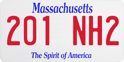 MA license plate 201NH2