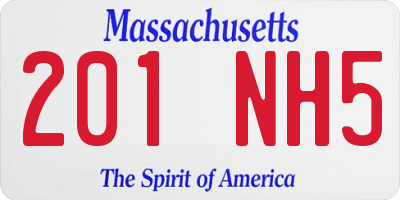 MA license plate 201NH5