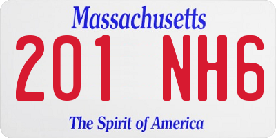MA license plate 201NH6