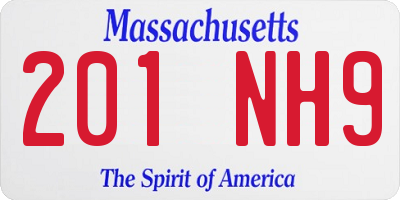 MA license plate 201NH9