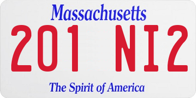 MA license plate 201NI2