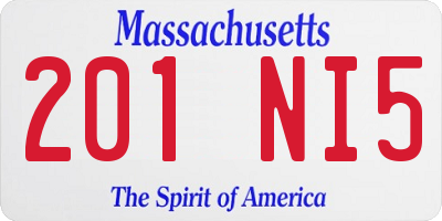MA license plate 201NI5