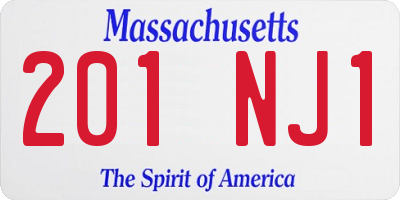 MA license plate 201NJ1