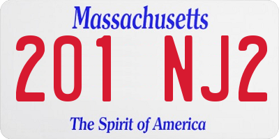MA license plate 201NJ2