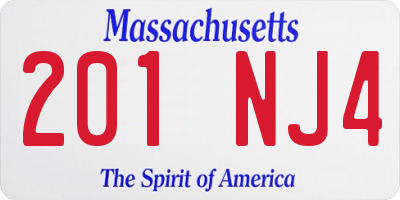 MA license plate 201NJ4