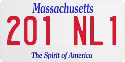 MA license plate 201NL1