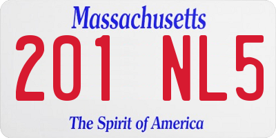 MA license plate 201NL5