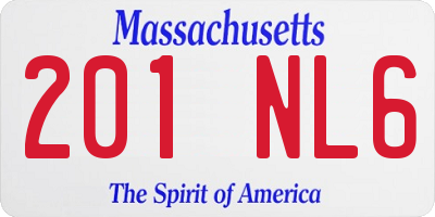 MA license plate 201NL6