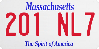 MA license plate 201NL7