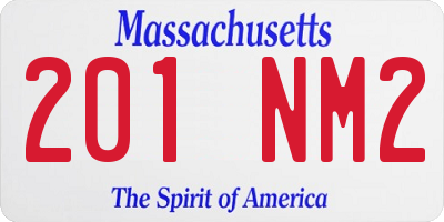 MA license plate 201NM2